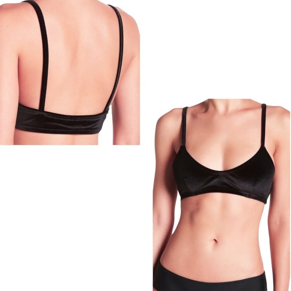 Cover Scoop Velvet Bralette Swim Top Medium 6 8 Bikini UPF 50+ Boning $115 NWT